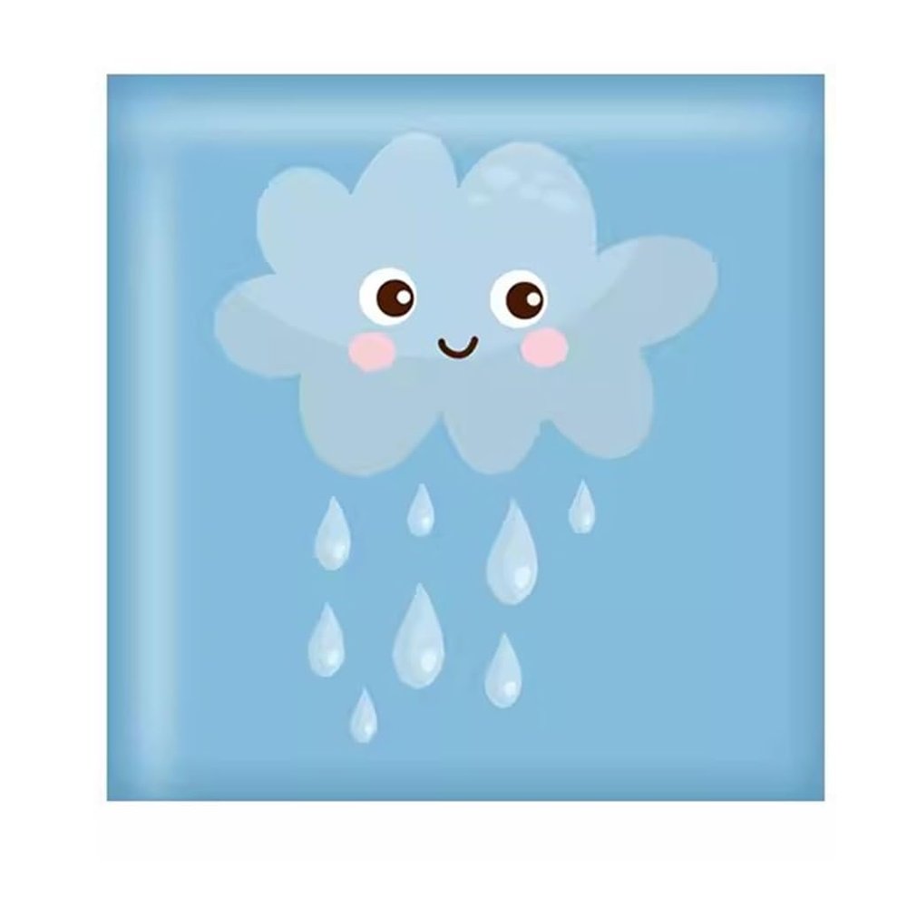 Cartoon Weather Forecast Pattern Anti-Collision Wall Sticker, 3D Three-Dimensional PU Self-Adhesive Soft Wall Panel (Color : A12)