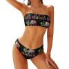 Color, Atmosphere, Happy Birthday Women's Bikini Swimming Costume Triangle Bathing Swimsuit Beach Party XL view 1