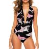 Shark Women's Deep V Neck Swimsuit Triangle Bathing Swimsuit Beach Party M view 3