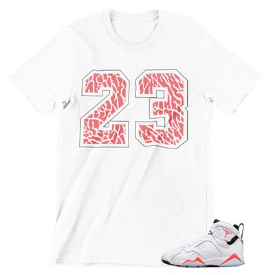 Shirt to Match JOR.DAN 7 White Infrared Men's Graphic T Shirt, Trendy Men's Tees