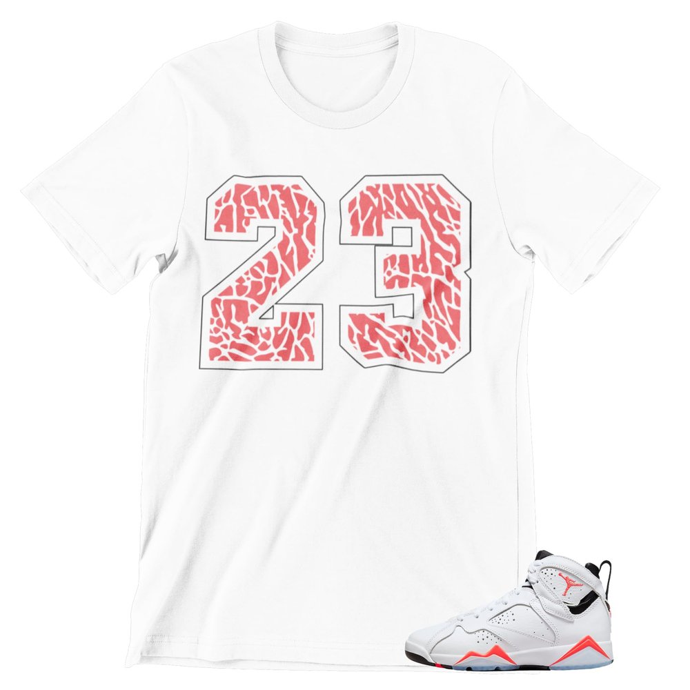Shirt to Match JOR.DAN 7 White Infrared Men's Graphic T Shirt, Trendy Men's Tees