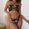 Color, Atmosphere, Happy Birthday Women's Bikini Swimsuit Triangle Bathing Swimsuit Beach Party L view 2