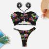 Color, Atmosphere, Happy Birthday Women's Bikini Swimsuit Triangle Bathing Swimsuit Beach Party L view 3