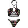 Color, Atmosphere, Happy Birthday Women's Bikini Swimsuit Triangle Bathing Swimsuit Beach Party L view 4