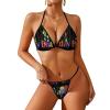 Bikini Sets Color, Atmosphere, Happy Birthday Women's Swimwear Cute Bathing Suit Ruched High Cut Swimsuit Summer XL view 1