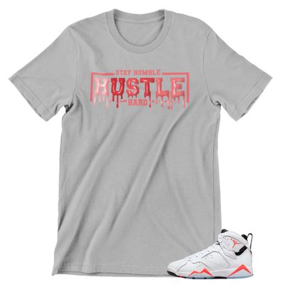 Shirt to Match JOR.DAN 7 White Infrared Men's Graphic T Shirt, Trendy Men's Tees