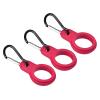 PATIKIL Silicone Water Bottle Clip with Buckle, 3 Pack Drink Holder Hook Keychain Clip Ring for Outdoor Activities Daily Use, Red Black view 1