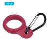 PATIKIL Silicone Water Bottle Clip with Buckle, 3 Pack Drink Holder Hook Keychain Clip Ring for Outdoor Activities Daily Use, Red Black view 3