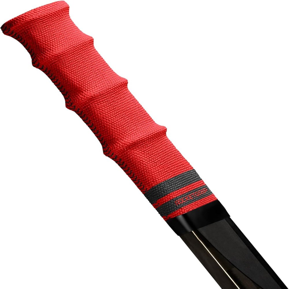 ROCKETGRIP Hockey Stick Replacement Grip  Hockey Stick Tape Alternative for Ice Hockey  Long-Lasting, Easy to Install, for Adults & Kids  Fabric (One Size, Red)