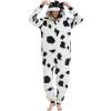 Yemnut Snug Fit Adult Unisex Cow Onesie Cosplay CostumeOne Piece Pajama Halloween Homewear Suit for Women and Men (X-Large, Cow) view 1