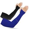 Arm Sleeves for Men Women Work 2 Pairs (Black & Dark Blue) Arm Sleeves UV Sun Protection UPF Long Sleeves Tattoo Cover Up Sleeves to Cover Arm Sleeves view 1