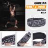 9 mm Leather Weight Lifting Belt for Men and Women with 4 Inches Wide Padded for Weightlifting Deadlift, Cross Training, Power Lifting Workout & Squats Exercise(A-Black/S) view 2