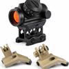 45 Degree Offset Flip Up Sight | Low Profile Design Rapid Transition Front and Rear flip up Sights with 1x25mm 2MOA Red Dot Sight with 1 Inch 20mm Riser Mount view 1