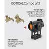 45 Degree Offset Flip Up Sight | Low Profile Design Rapid Transition Front and Rear flip up Sights with 1x25mm 2MOA Red Dot Sight with 1 Inch 20mm Riser Mount view 2