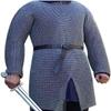Medieval Hauberk Chainmail Full Sleeve Shirt Mild Steel 10 mm Butted Ring | Reenactment Cosplay Costume (Zink, X-Large) view 1