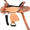 8" 10" 11" 12" 13" Western Kids Horse Barrel Saddle for Horse Riding, Floral Tooled Saddle with Silver Conchos ME-WLS-223B (8" Seat) view 1
