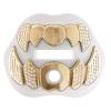LeCool Football Mouth Guard with Connected Strap- 3D Beast Chrome Adult and Youth Mouth Guard-Mouth Piece for Sports for Maximum Air Flow and Teeth Protection (White, with Diamonds) view 1