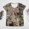 Camo Deer Camouflage Hunting Womens V Neck T Shirts Cute Graphic Short Sleeve Casual Tee Tops M view 3
