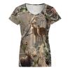 Camo Deer Camouflage Hunting Womens V Neck T Shirts Cute Graphic Short Sleeve Casual Tee Tops M view 4