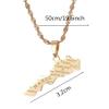 Huangshanshan Morocco Map Pendant Necklaces for Women Men Ethnic Jewelry Stainless Steel Le Royaume du Maroc (gold) view 2
