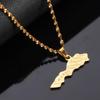 Huangshanshan Morocco Map Pendant Necklaces for Women Men Ethnic Jewelry Stainless Steel Le Royaume du Maroc (gold) view 3