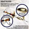 VMSIXVM Trout Lures Rooster Bait Tail Fishing Spinnerbaits, Brass Hard Metal Spinner Baits Trout Fishing Lures for Bass Salmon Pike Freshwater Saltwater Lake River view 3