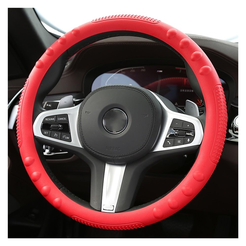FUERU Car Steering Wheel Cover Set Universal Car Steering Wheel Cover Silicone Ultra-Thin Soft and Breathable Car Interior (Color : 5#)