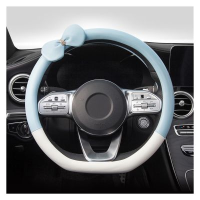 FUERU Car Steering Wheel Cover Set Car Steering Wheel Cover D Type Real Leather Ultra-Thin Light Breathable Delicate Car Interior (Color : 5#)