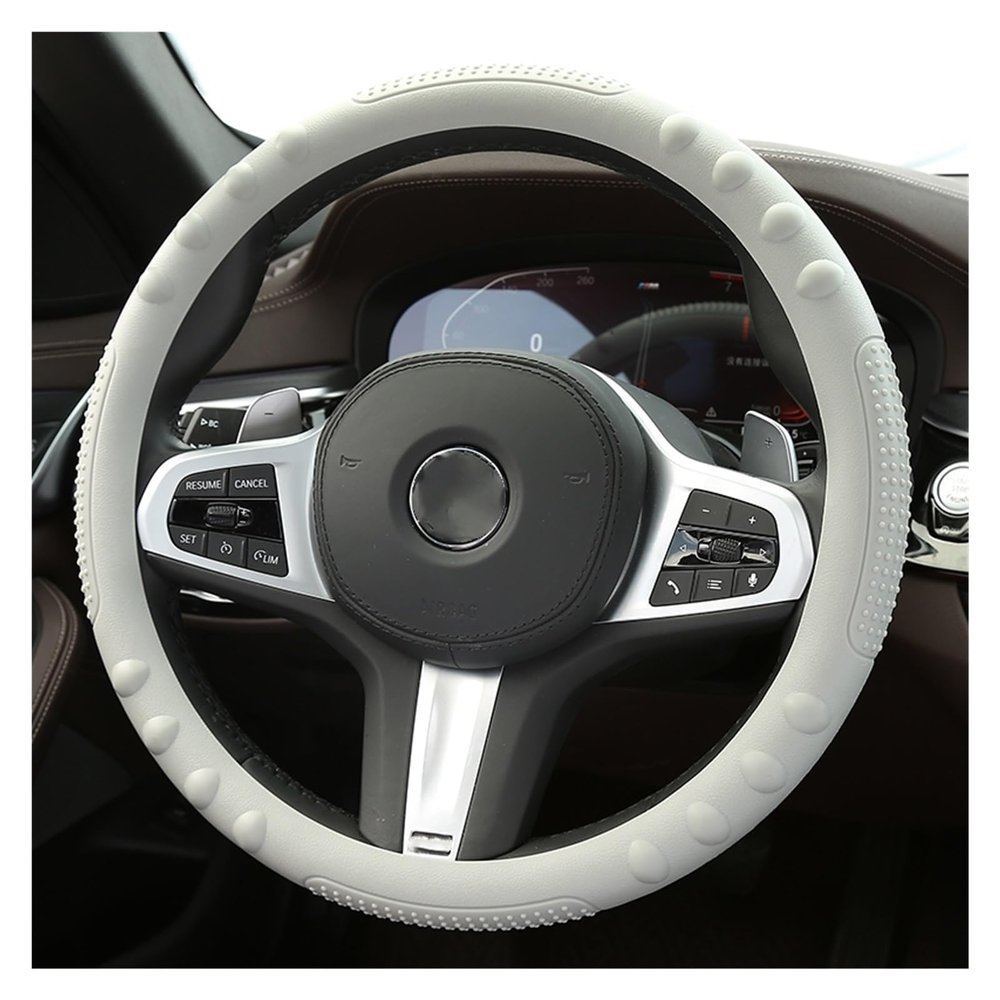 FUERU Car Steering Wheel Cover Set Universal Car Steering Wheel Cover Silicone Ultra-Thin Soft and Breathable Car Interior (Color : 2#)