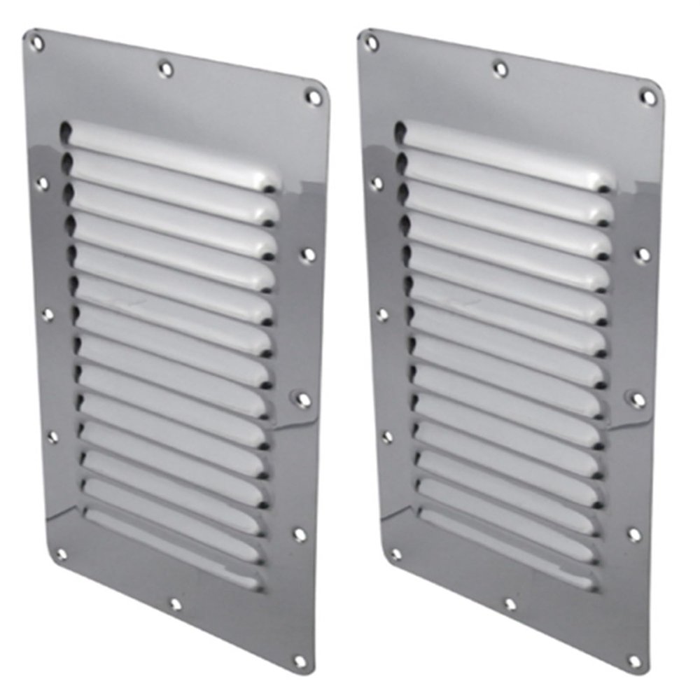 FERDUS Ship Fittings Stainless Steel Boat Louvred Vent Cover 228x127mm Stainless Steel (Color : 2PCS)