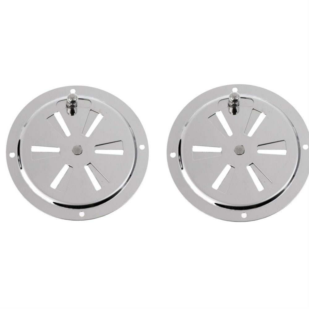 Ship Fittings 2Pcs Butterfly Vent Cover Stainless Steel 5" Flange RV Boat Stainless Steel