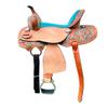 8" 10" 11" 12" 13" Western Kids Horse Barrel Saddle for Horse Riding, Floral Tooled Saddle with Silver Conchos ME-WLS-223F (13" Seat) view 1