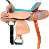 8" 10" 11" 12" 13" Western Kids Horse Barrel Saddle for Horse Riding, Floral Tooled Saddle with Silver Conchos ME-WLS-223F (12" Seat) view 1