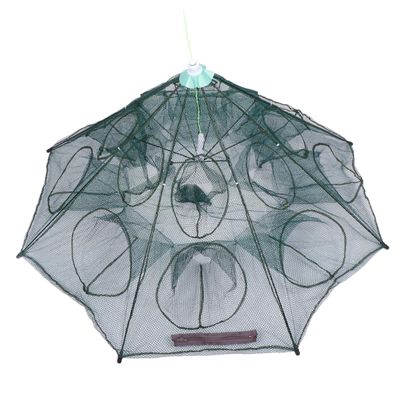 INOOMP Foldable Fishing Net for Fisherman Catching Small Fish Crawfish, 16 Holes Fishing Bait Crab Net Crawdad Shrimp Cast Dip Cage Fish Minnow