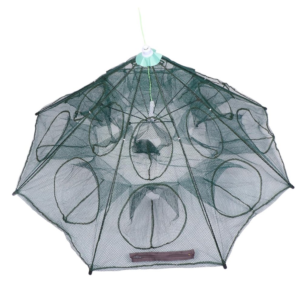 INOOMP Foldable Fishing Net for Fisherman Catching Small Fish Crawfish, 16 Holes Fishing Bait Crab Net Crawdad Shrimp Cast Dip Cage Fish Minnow