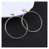 MayNuo Round Clip Earrings Metal Simple Big Earrings Without Piercing Women Earear Clip/Silver/One Size view 2