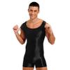 Linjinx Men's Oil Glossy Soft Elastic Shapewear Sleeveless Tights Leotard Underwear Singlet Jumpsuit Tank Unitard Black C Large view 2
