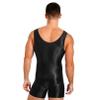 Linjinx Men's Oil Glossy Soft Elastic Shapewear Sleeveless Tights Leotard Underwear Singlet Jumpsuit Tank Unitard Black C Large view 3