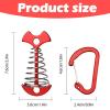 JINGIHE 5 PCS Fishbone Deck Anchor Pegs, Red Deck Furniture Anchors, Deck peg with Spring Buckle, 2.9 Inch x 1.4 Inch Adjustable Anchor Deck pegs, Tent Decks Anchors for Camping Hiking Supplies view 3