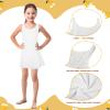 Mepase 2 Pcs Girls Slips for Under Dress Tea and Knee Length Princess Cotton Nylon White Slips with Adjustable Straps(Size 8) view 2