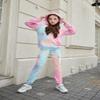 Arshiner Girls Tie Dye Set Sweatsuits with Pockets Trendy Pullover Hoodies Sweatshirt Sweatpant Basic Tracksuit for Kids view 3