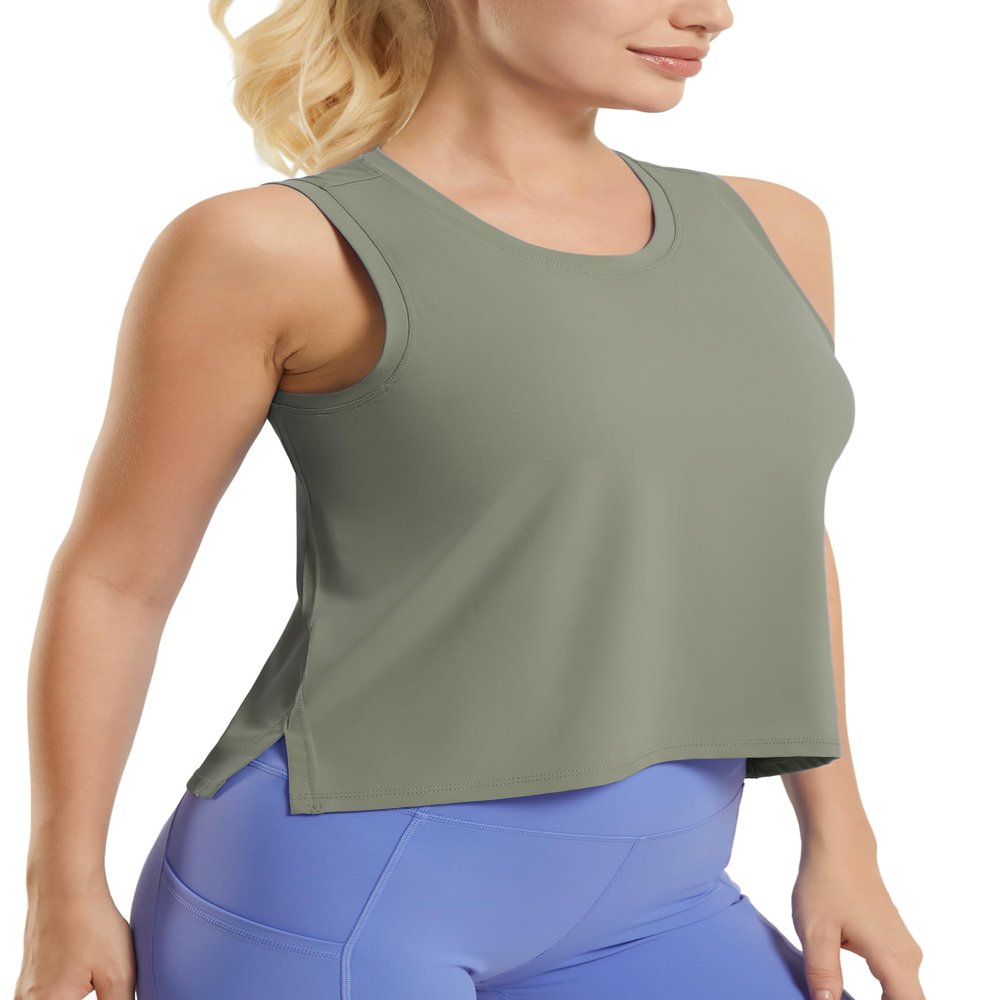 Crop Workout Tops for Women Crop Sleeveless Workout Shirts for Women Athletic Running Yoga Tank Top for Women
