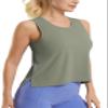 Crop Workout Tops for Women Crop Sleeveless Workout Shirts for Women Athletic Running Yoga Tank Top for Women view 1
