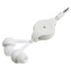 Retractable Wired Earphones 3.5mm In-Ear Headset, Portable White Earbuds view 1
