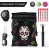 montela golf Valuables Pouch with Drawstrings Skeleton Golf Tee Pouch Leather Ball Bag for Men Women view 4