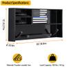 BUYYAH Wall Mounted Police Gear Rack, All Iron Frame with Gun Storage, Combination Lock, Tactical Duty Gear Rack for Home, Office, Police Gift Decor with Flag, Black view 3