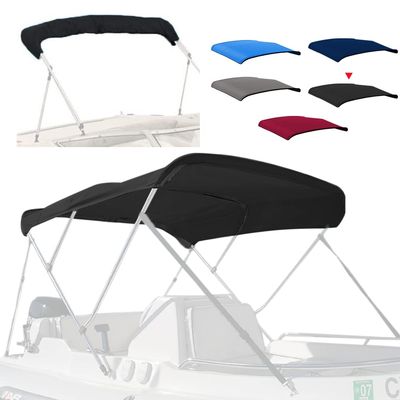 Seapisode 4 Bow Marine Grade Fade and Crack Resistant Bimini Top Replacement Cover, Heavy-Duty Waterproof and UV-proof Sun Shade Boat Canopy, Easy Install Zipper Sleeve Boat Awning/Without Frame,Black