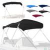 Seapisode 4 Bow Marine Grade Fade and Crack Resistant Bimini Top Replacement Cover, Heavy-Duty Waterproof and UV-proof Sun Shade Boat Canopy, Easy Install Zipper Sleeve Boat Awning/Without Frame,Black view 1