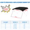 Seapisode 4 Bow Marine Grade Fade and Crack Resistant Bimini Top Replacement Cover, Heavy-Duty Waterproof and UV-proof Sun Shade Boat Canopy, Easy Install Zipper Sleeve Boat Awning/Without Frame,Black view 2