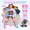 Sportneer Inline Roller Skates, Roller Boots Adjustable Size 2-7.5 with Illuminating Wheels Roller Blades Protective Gear Set for Gilrs Women view 3